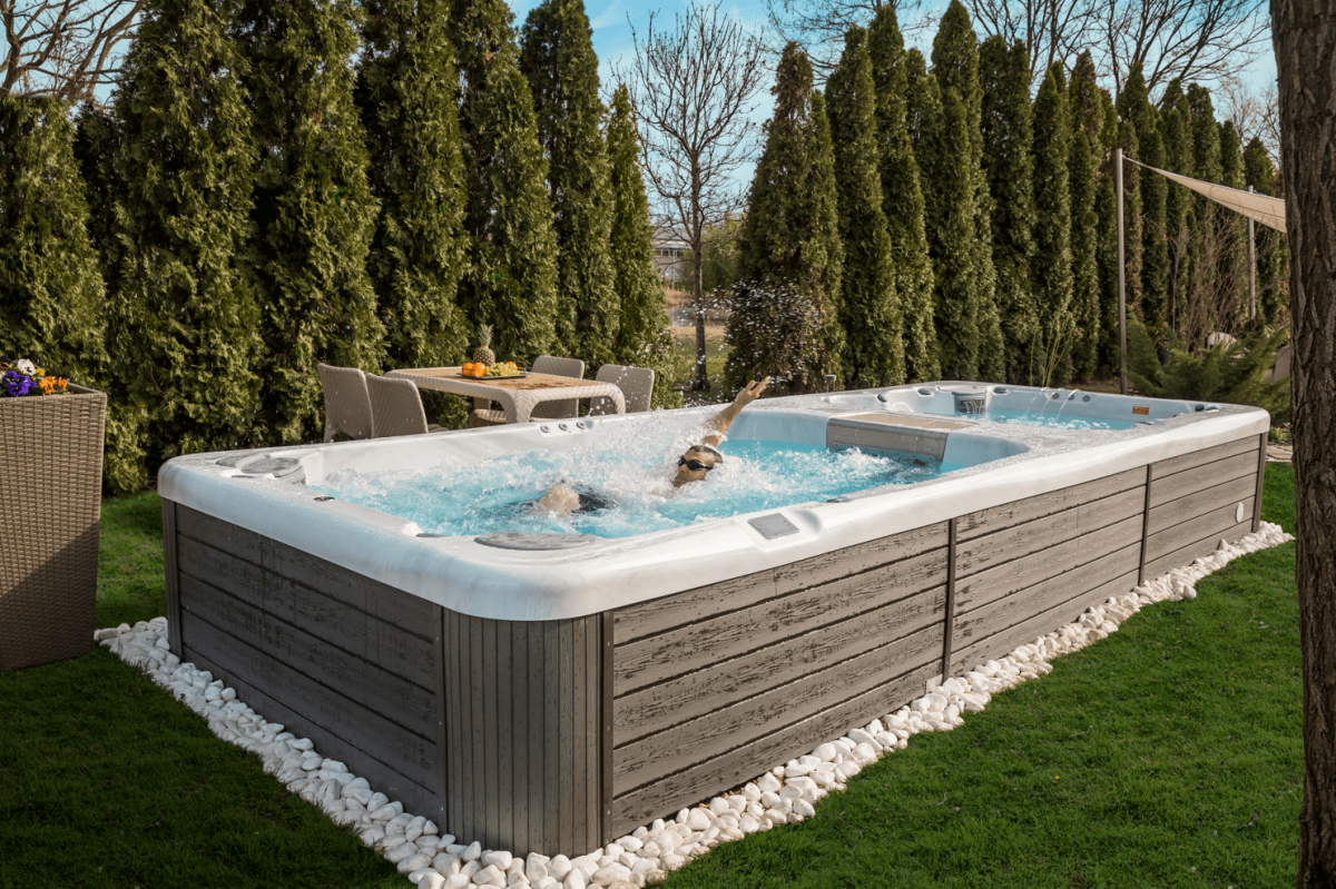 Hafro RIO GRANDE W-FLOW/TURBINE 8WU00025/8WU00024 Swimline Spa extérieur  rectangulaire h 147 cm - 6 personnes